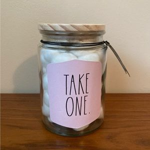 ☘️NWT! RAE DUNN Glass Cotton Ball Jar Black/Lavender